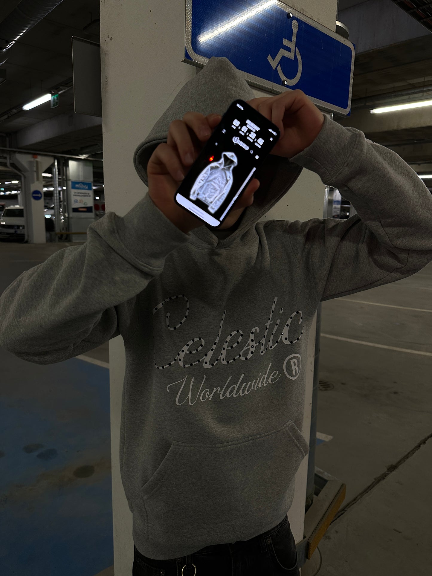 CELESTIC® Grey Gemstone Hoodie
