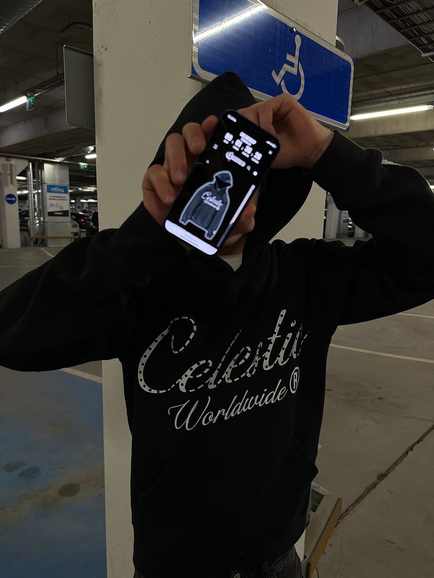 CELESTIC® Black Gemstone Hoodie